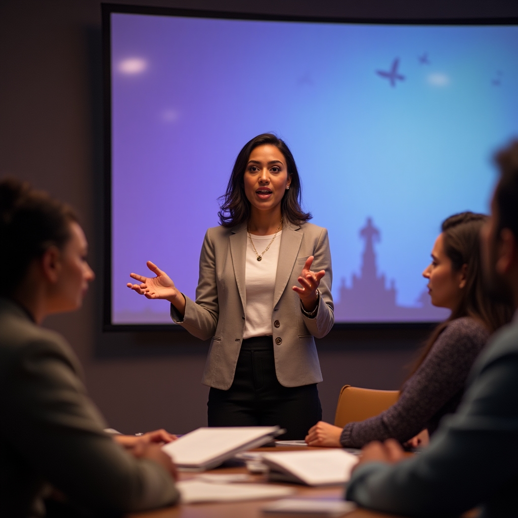 Manager practicing a career conversation role-play exercise with a facilitator during training